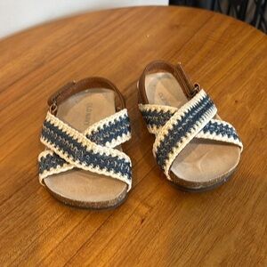Unisex Mixed-Material Cross-Strap Sandals for Toddler